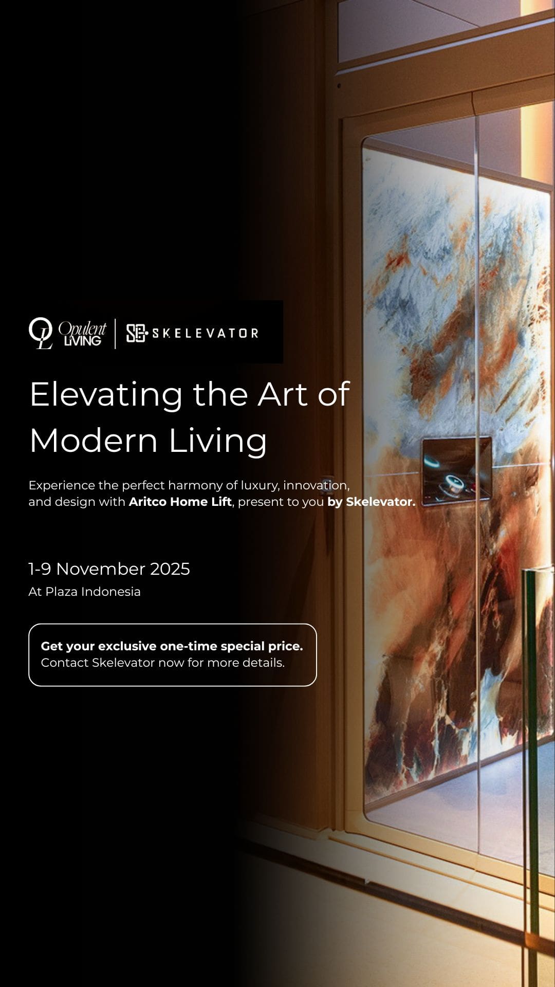 opulen event plaza indonsesia aritco lift skelevator